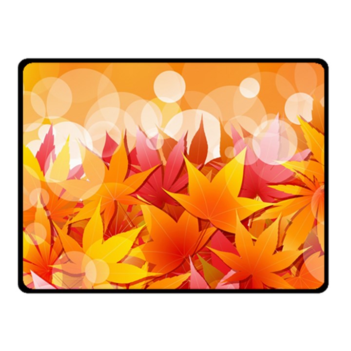 Autumn Background Maple Leaves Bokeh Double Sided Fleece Blanket (Small) 