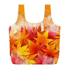 Autumn Background Maple Leaves Bokeh Full Print Recycle Bag (l) by Nexatart