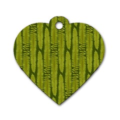 Fern Texture Nature Leaves Dog Tag Heart (one Side) by Nexatart