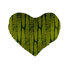 Fern Texture Nature Leaves Standard 16  Premium Heart Shape Cushions by Nexatart