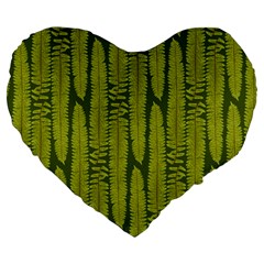 Fern Texture Nature Leaves Large 19  Premium Heart Shape Cushions by Nexatart