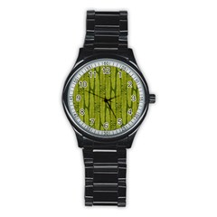 Fern Texture Nature Leaves Stainless Steel Round Watch by Nexatart