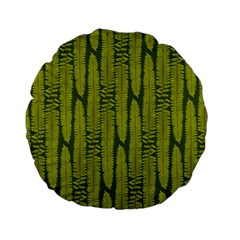 Fern Texture Nature Leaves Standard 15  Premium Flano Round Cushions by Nexatart