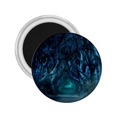 Trees Road Moonlight Avenue 2 25  Magnets by Nexatart