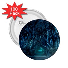 Trees Road Moonlight Avenue 2 25  Buttons (100 Pack)  by Nexatart