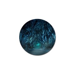 Trees Road Moonlight Avenue Golf Ball Marker by Nexatart