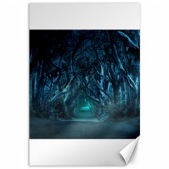 Trees Road Moonlight Avenue Canvas 12  X 18  by Nexatart