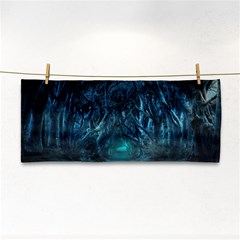 Trees Road Moonlight Avenue Hand Towel by Nexatart