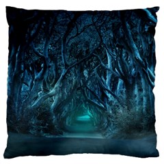 Trees Road Moonlight Avenue Large Cushion Case (one Side) by Nexatart