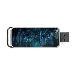 Trees Road Moonlight Avenue Portable Usb Flash (one Side) by Nexatart