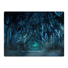 Trees Road Moonlight Avenue Double Sided Flano Blanket (mini)  by Nexatart