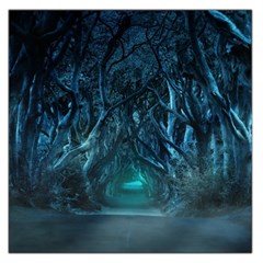 Trees Road Moonlight Avenue Large Satin Scarf (square) by Nexatart