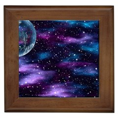 Background Space Planet Explosion Framed Tiles by Nexatart