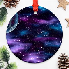 Background Space Planet Explosion Ornament (round) by Nexatart