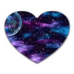 Background Space Planet Explosion Heart Mousepads by Nexatart