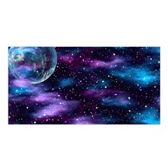 Background Space Planet Explosion Satin Shawl by Nexatart