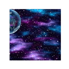 Background Space Planet Explosion Small Satin Scarf (square) by Nexatart