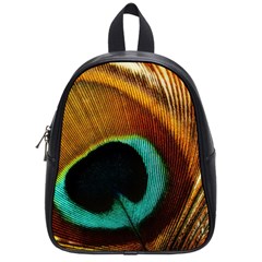 Feather Peacock Feather Peacock School Bag (small) by Nexatart