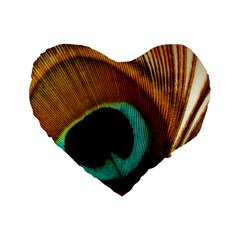 Feather Peacock Feather Peacock Standard 16  Premium Heart Shape Cushions by Nexatart