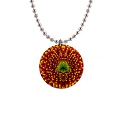 Flower Dahlia Red Petals Color 1  Button Necklace by Nexatart