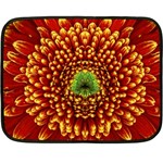 Flower Dahlia Red Petals Color Fleece Blanket (Mini) 35 x27  Blanket