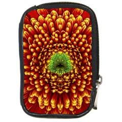 Flower Dahlia Red Petals Color Compact Camera Leather Case by Nexatart