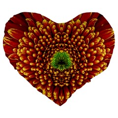 Flower Dahlia Red Petals Color Large 19  Premium Flano Heart Shape Cushions by Nexatart