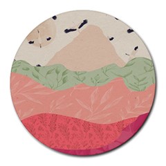 Blush Pink Landscape Round Mousepads by charliecreates