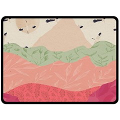 Blush Pink Landscape Fleece Blanket (large)  by charliecreates