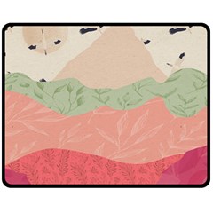 Blush Pink Landscape Fleece Blanket (medium)  by charliecreates