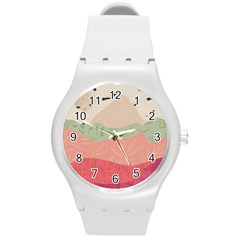 Blush Pink Landscape Round Plastic Sport Watch (m) by charliecreates