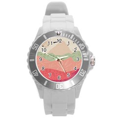 Blush Pink Landscape Round Plastic Sport Watch (l) by charliecreates