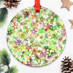 Background Christmas Star Advent Ornament (round) by Nexatart