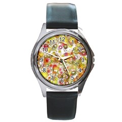 Background Christmas Star Advent Round Metal Watch