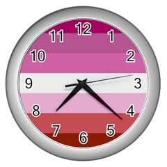 Lesbian Pride Flag Wall Clock (silver) by lgbtnation