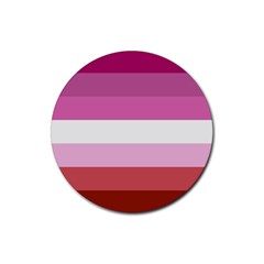 Lesbian Pride Flag Rubber Coaster (round) 