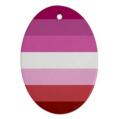 Lesbian Pride Flag Oval Ornament (two Sides)