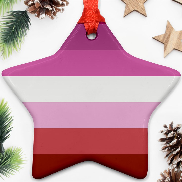 Lesbian Pride Flag Star Ornament (Two Sides)