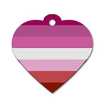 Lesbian Pride Flag Dog Tag Heart (Two Sides) Front