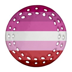 Lesbian Pride Flag Round Filigree Ornament (two Sides)