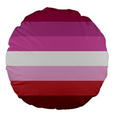 Lesbian Pride Flag Large 18  Premium Flano Round Cushions