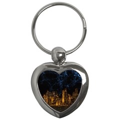 Architecture Buildings City Key Chain (heart) by Pakrebo