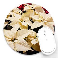 Christmas Poinsettia Decoration Round Mousepads by Pakrebo