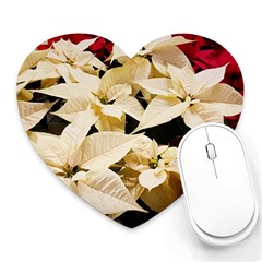 Christmas Poinsettia Decoration Heart Mousepads by Pakrebo