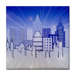 City Architecture Building Skyline Tile Coasters by Pakrebo