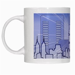 City Architecture Building Skyline White Mugs by Pakrebo