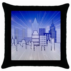 City Architecture Building Skyline Throw Pillow Case (black) by Pakrebo