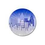 City Architecture Building Skyline Magnet 3  (Round) Front