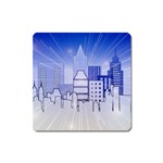 City Architecture Building Skyline Square Magnet Front