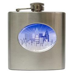 City Architecture Building Skyline Hip Flask (6 Oz) by Pakrebo